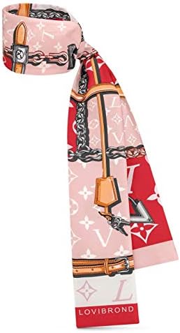 Luxury Fashion Rouge GIANT LOVI MONOGRAM CONFIDENTIAL SILK bag handle scarf BANDEAU Headband