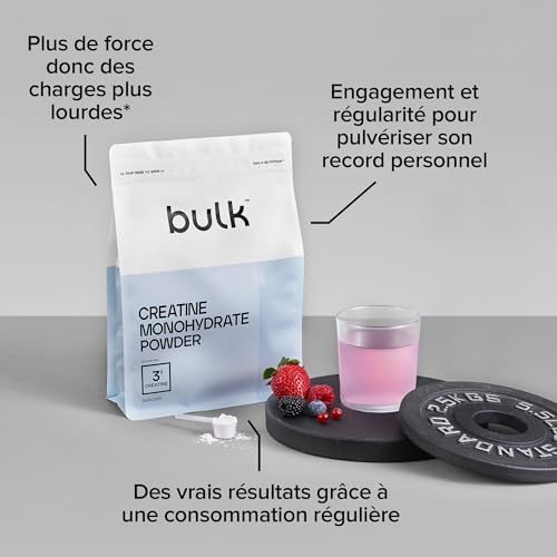 Bulk Créatine Monohydrate Poudre, Vanille, 500 g