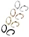 Jstyle 3-4 Pairs Stainless Steel Mens Womens Hoop Earrings Cartilage Lip Piercing Nose Hoop 18G 8mm-14mm