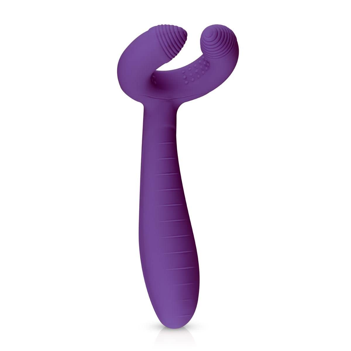 EasyToys Couples Vibrator – Versatile Toy – for Couples – Waterproof and Rechargeable – 2 Motors – 3 Speeds and 4 Patterns – G-Spot Stimulation – Masturbator – Targeted Stimulation – Purple