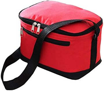 Tobson New Big Freezable Lunch Bag Box with Zip Closure,9"5.9"6.7" (Red)