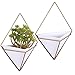 Modern 11-Inch Triangular White Ceramic Hanging Wall Planters with Metal Frames, Set of 2thumb 3