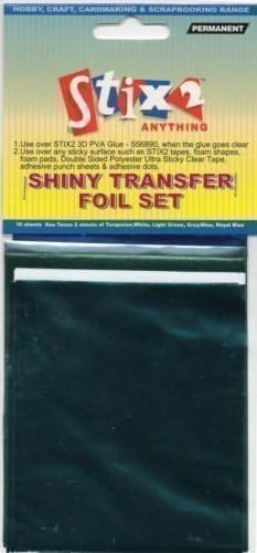 10 SHEETS TRANSFER FOILS SEA TONE COLOURS SHINY TURQUOISE GREEN BLUE GREY WHITE
