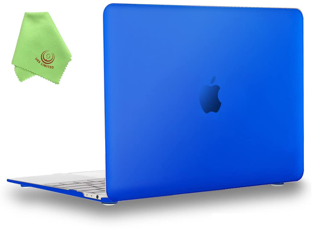 UESWILL Smooth Touch Matte Hard Shell Case Cover Compatible with MacBook 12 inch with Retina Display (Model: A1534) + Microfibre Cleaning Cloth, Royal Blue โ image 1