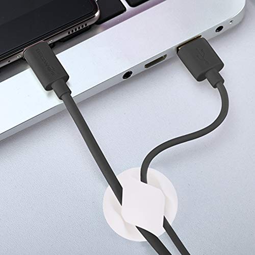 BQTQ 40 Pieces Cable Clips White Cable Holder Self Adhesive Cable