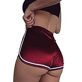 Women's Beach Casual Sport Short Lounge Lace up Booty Pants (s Waist:55~85cm, Red)
