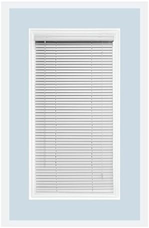 Custom-Made Aluminum Horizontal Window Mini Blinds, 1 Inch Slats, White Gloss, Inside Mount