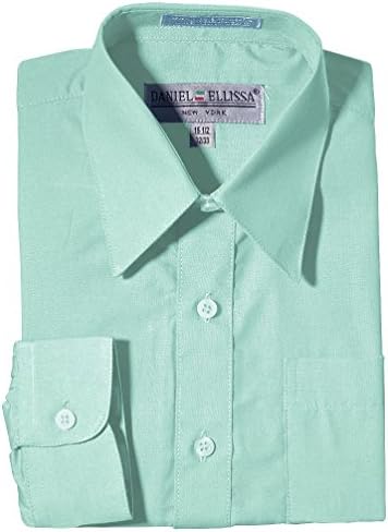 Mens Mint Poly Cotton Button Up Dress Shirt