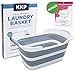 Kool Kitchen Pros Collapsible Laundry Basket - Foldable Plastic Laundry Hamper with a Free Set of 2 Mesh Laundry Bag - Large Pop-Up Clothes Baskets - Space Saving Folding Hampers for Dorm Room