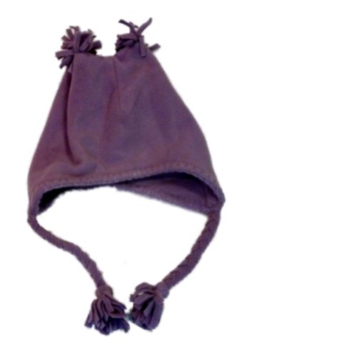Ice Caps Girls Purple Braided Trapper Bat with Earflaps & Poms Peruvian Aviator