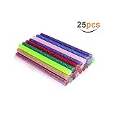 ccbetter Hot Melt Glue Stick, 25pcs Multipurpose Hot Melt Adhesive Sticks for 0.27in/7mm Diameter Mini Glue Gun-13 Colors, 3.97in Length