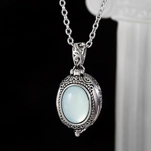 Hollow Gem Open Locket Multi Use Faith Amulet Jewelry for Women | Assorted carved gem lockets with storage space, ideal Chris