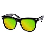 TRUE OriginalTM Unisex Black Wayfarer Style Mirrored Polarised Sunglasses UV400