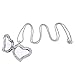RUBYCA Living Memory Floating Charm Heart Glass Locket Pendant Necklace 20 Inches 5pcs Silver Color