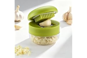 Manual Garlic Chopper Heavy Duty Handheld Garlic Mincer with Cutting Board Compact Kitchen Tool Easy Clean Dishwasher Safe Ga