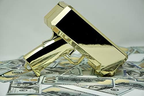 Roopi Money Gun | Party Game | Toy Gift | Novelty | Make it Rain | Chrome Gold