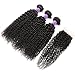 Hermosa Brazilian Curly Hair Bundles with Closure Grade 10A Virgin Unprocessed Human Hair Weave Bundles with Closure Free Part(12 14 16 with 10