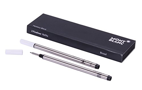 Montblanc Fineliner Refills (B) Mystery Black 105170 â€“ Pen Refills for Fineliner and Rollerball Pens by Montblanc â€“ 2 x Fiber Tip Pen Refill