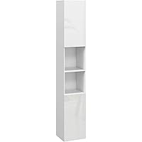 kleankin 71" Tall Bathroom Storage Cabinet, Narrow Linen Tower with Open Shelves, 2 Doors Cabinets and Adjustable Shelves, fo