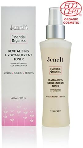Certified Organic Revitalizing Skin Nutrient Mist w/ Lily &amp; Rosewater - protects skin from moisture loss, boosts skin clarity - rare lily extract reduces dark spots up to 60 % in six weeks