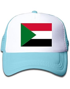 Flag Of Sudan Boy & Girl Grid Baseball Caps Adjustable sunshade Hat For Children