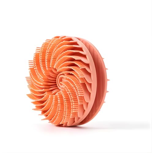 Silicone Baby Bath Scrubber, Coral Pink Massage Brush, Gentle Body Wash Tool for Infants and Toddlers, Soft Bristle Design