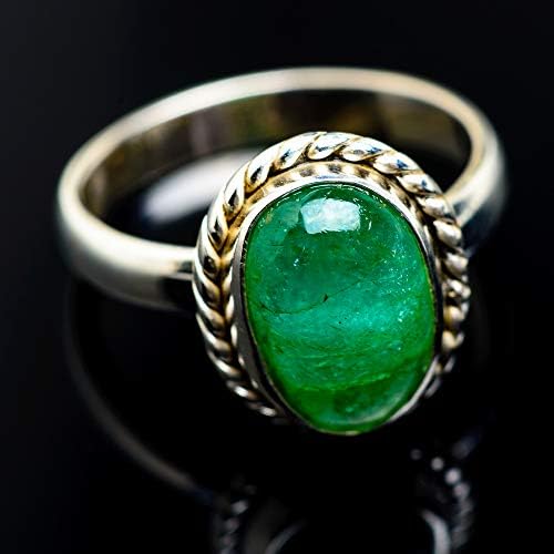 Co Emerald 925 Sterling Silver Ring Size 7 - Handmade Jewelry, Bohemian, Vintage RING974916