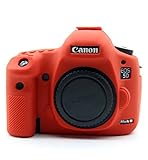 CEARI Professional Silicone Camera Case Rubber Housing Protective Cover for Canon EOS 5D Mark III, 5DS, 5DSR Digital SLR Camera - Red