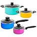 Best Choice Products 15-Piece Nonstick Aluminum Stovetop Oven Cookware Set for Home, Kitchen, Dining w/ 4 Pots, 4 Glass Lids, 2 Pans, 5 BPA Free Utensils, Nylon Handles, Multicolor