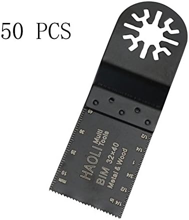 HAOLI 50 pcs/set Oscillating Tool Saw Blades For Fein Multimaster,Dremel,Bosch Makita and More（Not valid for Bosch Star lock) (HL322C50)