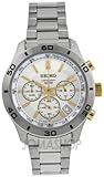 Seiko Chronograph Silver Dial Stainless Steel Mens Watch SSB051