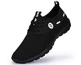 Juan Men's Lightweight Slip On Fashion Mesh Sneakers Breathable Running Shoes Athletic Outdoor Casual Sport Shoes (44 M EU / 10 D(M) US, Black)