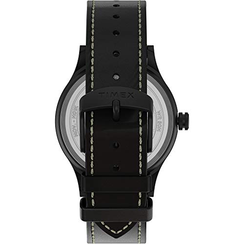 Timex Men's TW4B18500 9J Expedition Scout Solar 40mm Black Leather