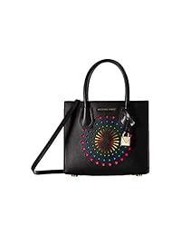 Michael michael kors Mercer perforadas Medium Messenger, negro