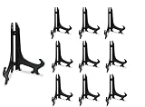 Fashionclubs 7" Black 10pcs/set Plastic Easels Plate Display Stands Picture Frame Stand Holder