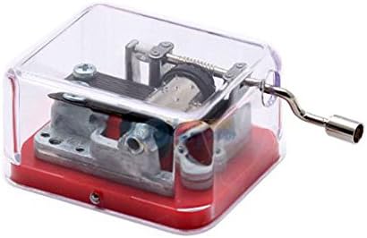 Hand Crank Plastic Music Box with Silver-plating Movement,You Are My Sunshine Musical Box,Red