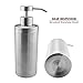 seafulee Refillable 10 Oz Liquid Soap or Lotion Dispenser with Free Rust Double Wall Brushed Nickel Stainless Steel for Bathroom or Kitchen Countertop