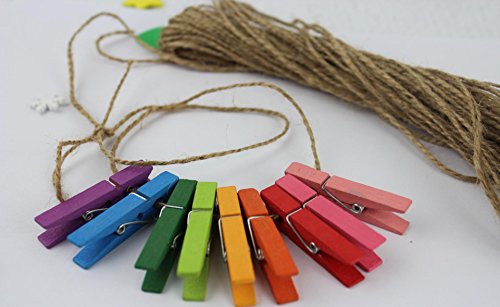 Etmact 2 3/8 inch Wood Craft Spring Clothespins Assorted Colors - Pack of 50 - Thumbnail 4