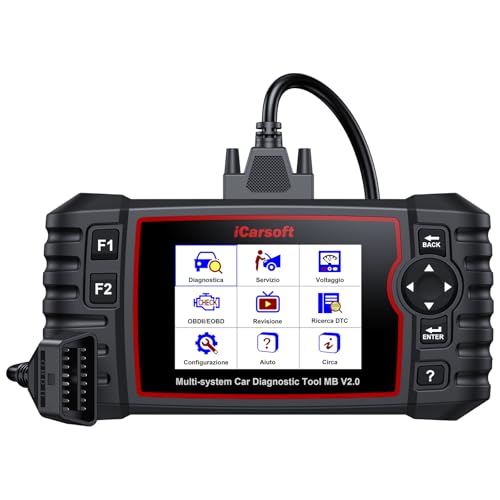 iCarsoft OBD2 Scanner for Ben.z/Maybach/Sprinter, MB V2.0 Full System Code Reader Engine/ABS/Transmission, Car Diagnostic Tool 8 Reset Oil/EPB/SAS/BLD/INJ/ETC/TPMS/DPF, Battery Test, Lifetime Update