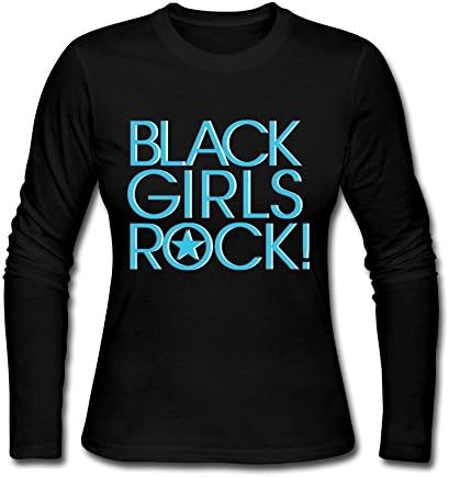 JIAYUHUA Women's Black Girls Rock! Long Sleeve T-shirt
