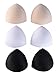 eBoot 3 Pair Removable Bra Inserts Sport Swimwear Bra Pads, White, Black, Beige