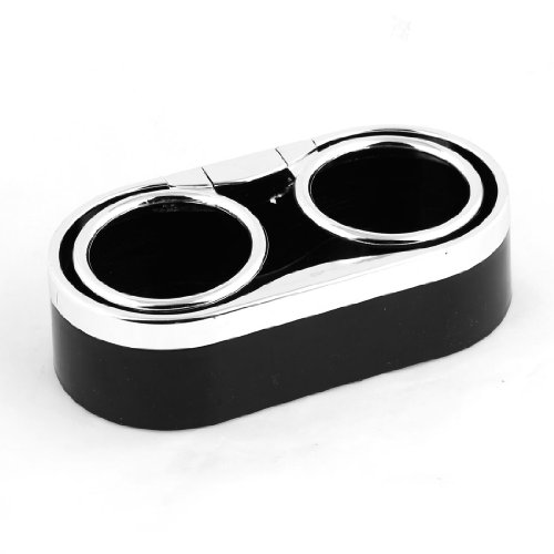 uxcell Black Double Hole Cup Car Drink Holder Stand