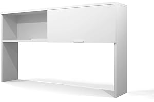 Bestar Pro-Linea Hutch with Sliding Door in White, 72W