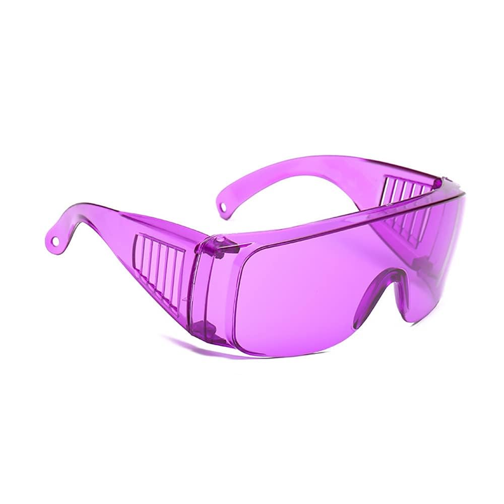 TopHomer Safety Glasses, Protective Lab Goggles UV Resistant Safety-Over Spectacles for Workshop, Laboratory and Construction (Purple)
