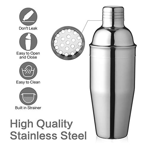 Delidge Cocktail-Shaker aus Edelstahl in Lebensmittelqualität, 750 ml, Martini-Shaker und Sieb für große Getränke… – Bild 3