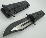 TAC-FORCE Assisted Opening Sawback Bowie Rescue Black Glass Breaker Knife NEW!!!
