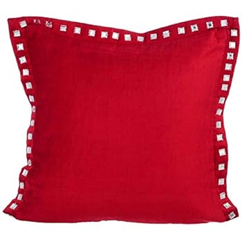 Amazon.com: The HomeCentric Handmade Red European Pillow ...