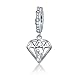 BAMOER 925 Sterling Silver Love in My Heart Charms Diamond Pendant for Charms Bracelet