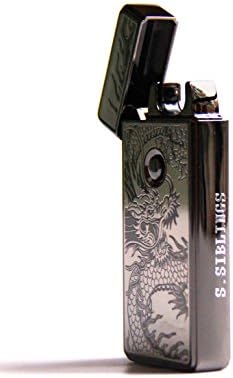 SHINYSIBLINGS Electrical Arc Lighter USB Rechargeable Windproof Flameless Lighter(Black Dragon)