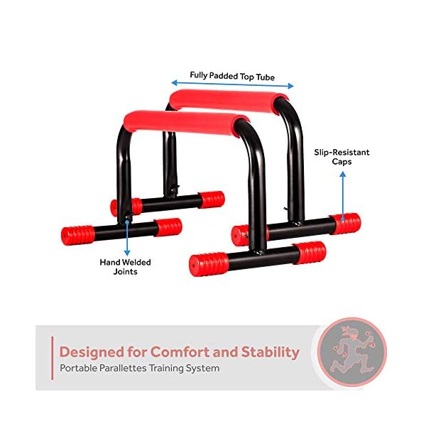Rubberbanditz Parallette, Parallel Bars & Dip Station | At Home Gym Workout Equipment, L-Sit Bars & Calisthenics Equipment for Home. Perfect for Push Ups, Dips, Handstands & Gymnastics. - Image 3